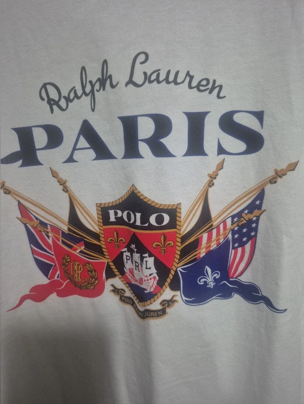NWT Polo Ralph Lauren Paris Graphic T-Shirt Men's XLT White Short Sleeve Tee